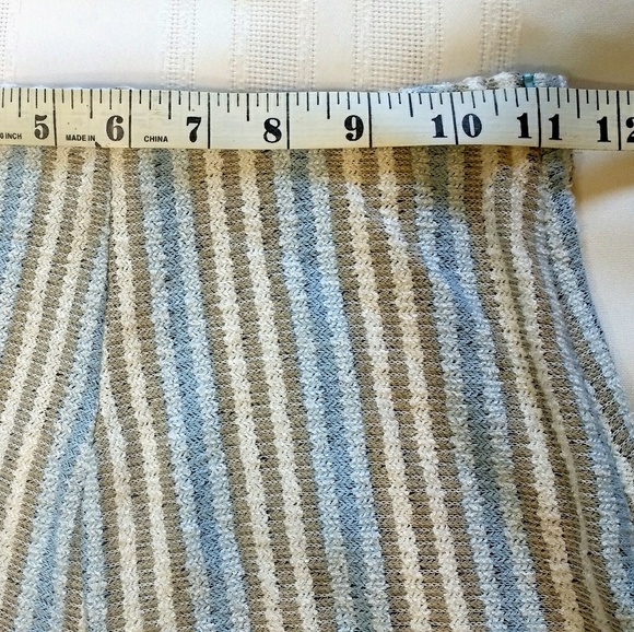 Zara Blue White Striped High Waist Knit Shorts - Picture 3 of 8